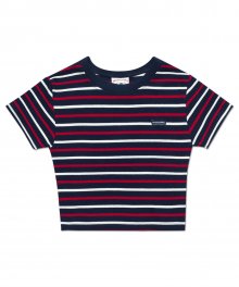 (W) PORTURS CROP T - NAVY/RED