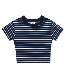 (W) PORTURS CROP T - NAVY/BABYBLUE