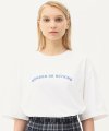 Round lettering over fit T-shirts white