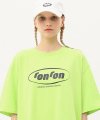Circle logo over fit T-shirts lime