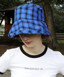 [unisex]19CHECK BLUE/BLACK BUCKET HAT