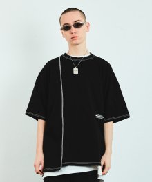 CUT CTRS ST OVER S/S TEE BLACK