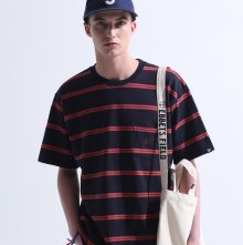 HEAVY WEIGHT NARROW STRIPE TEE NAVY