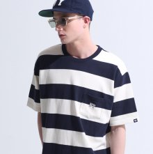 HEAVY WEIGHT WIDE STRIPE TEE NAVY