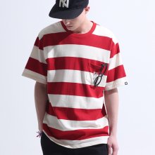 HEAVY WEIGHT WIDE STRIPE TEE RED