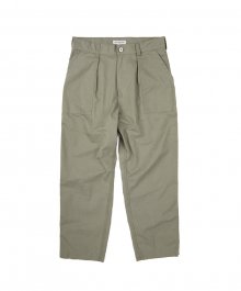 wide fatigue pants / khaki