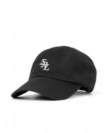 slant logo ball cap / black