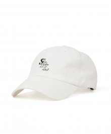 slant logo ball cap / white