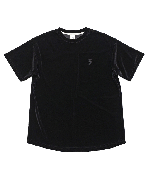 어낫띵(anothing) DROP-SHOULDER VELVET 1/2 TEE (Black)