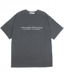 피그먼트 유니크 숏 슬리브 티셔츠 다크그레이