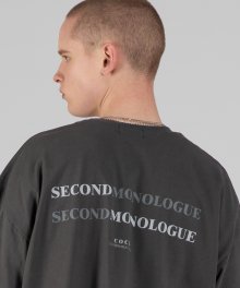 더블 세컨드모놀로그 숏 슬리브 티셔츠 다크그레이