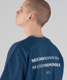 더블 세컨드모놀로그 숏 슬리브 티셔츠 블루