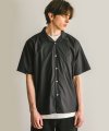 S/S OPEN COLLAR SOLID SHIRTS CHARCOAL