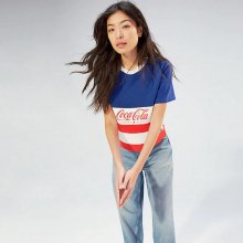 [여성] 코튼 코카콜라 스트라이프 반소매 티셔츠 TUMT1KOE79A0 B47