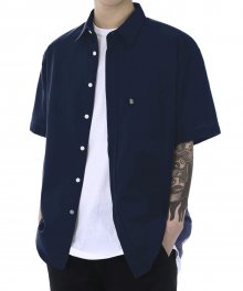 Ramie Half Shirts (Navy)