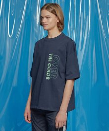 DAILY EMBO POINT OVERSIZED TEE NAVY