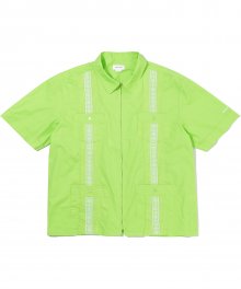 TINT Pin Tuck Zip Up Shirt Lime Green