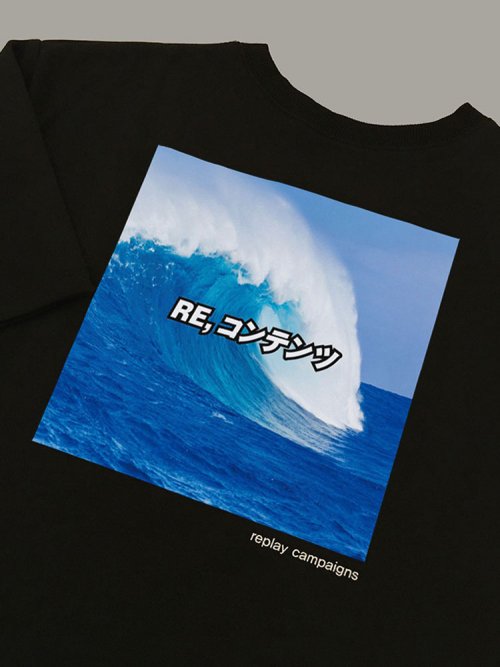 리플레이컨테이너(replaycontainer) new black replay campaign 1/2 tee (wave)