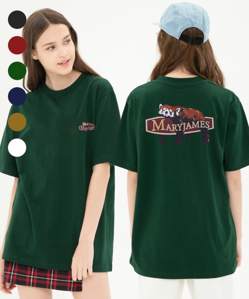 메리제임스(maryjames) [남녀공용-오버핏] LAZY RED PANDA HALF SLEEVE (6 COLOR)