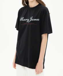 ORDINARY CURSIVE HALF SLEEVE - BLACK