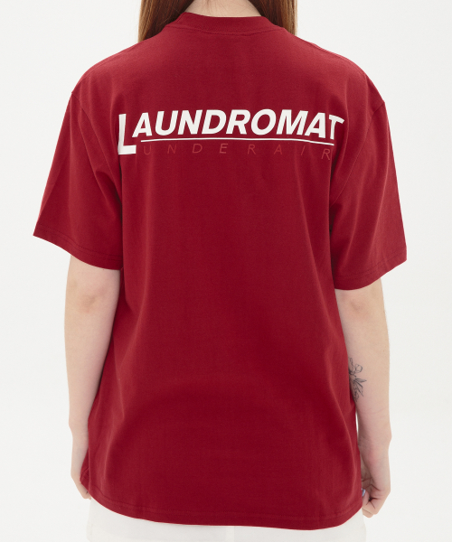 언더에어(underair) LAUNDROMAT HALF SLEEVE - BURGUNDY