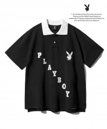 PBXSP 로고 라인 폴로 티셔츠-블랙