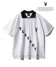 PBXSP 로고 라인 폴로 티셔츠-화이트