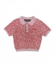 Polo Knit top [LEOPARD/PINK]