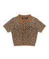 Polo Knit Top Leopard/Brown