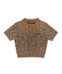 스컬프터(SCULPTOR) Polo Knit Top Leopard/Brown