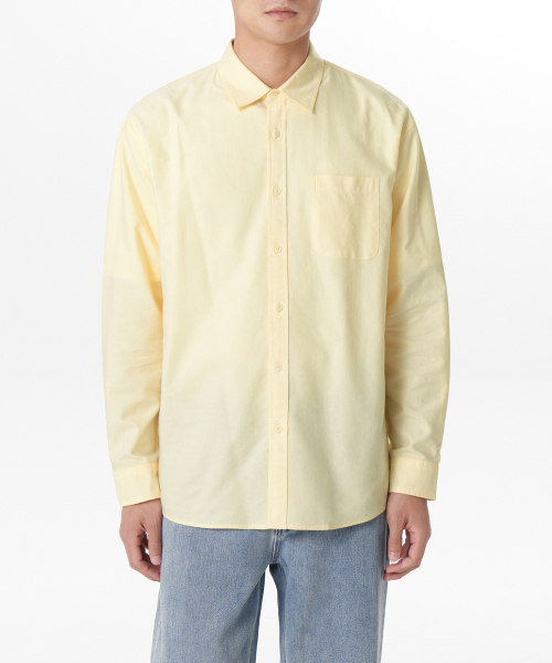 무신사 스탠다드(musinsastandard) 릴렉스 핏 옥스포드 셔츠 [옐로우]