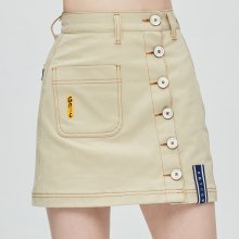 GNAC Side Button Skirt_Beige