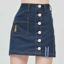 GNAC Side Button Skirt_Navy
