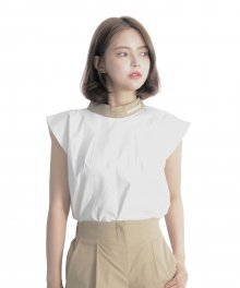 Linen Sleeveless Shirt (BEIGE)