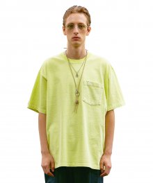 P-DYED POCKET OVERSIZED TEE yellow lime