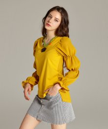 Layered Puff Sleeve Blouse(Yellow)