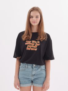 [3차발매][남녀공용]미포레버 반팔 티셔츠 블랙