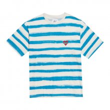 노맨틱 로고 S-스트라이프 1/2 티셔츠 블루