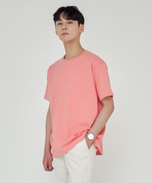 LOOSE FIT SILKET T-SHIRTS CORAL