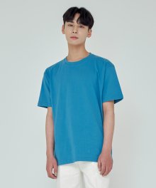 LOOSE FIT SILKET T-SHIRTS AQUA BLUE