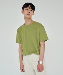 LOOSE FIT SILKET T-SHIRTS YELLOW GREEN