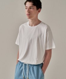 LOOSE FIT SILKET T-SHIRTS WHITE