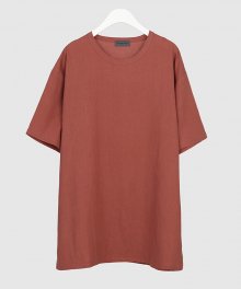 19ss overfit linen t-shirt [coral red]