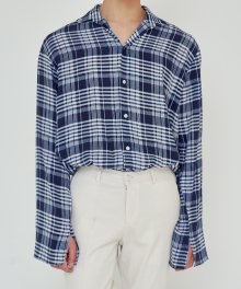 SUMMER TARTAN CHECK SHIRTS NAVY