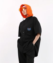 HOODED OVER SHIRTS BLACK
