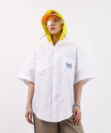 HOODED OVER SHIRTS WHITE