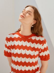 ZIGZAG COLOR KNIT_RED