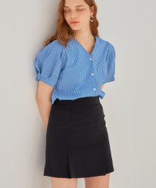 PLEATED MINI SKIRT_BLACK