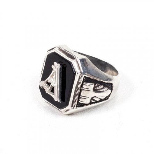 에이징씨씨씨(aging) 421# MEXICAN INITIAL ONYX RING