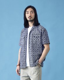 RECTANGLE PAISLEY SHIRT NAVY